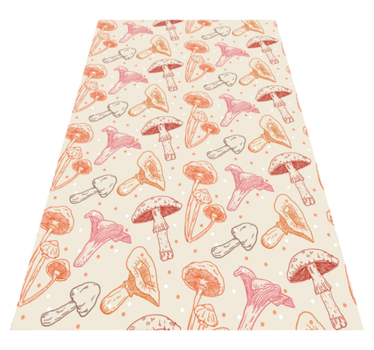 Tapis vinyle cuisine champignons aquarelle - TenStickers
