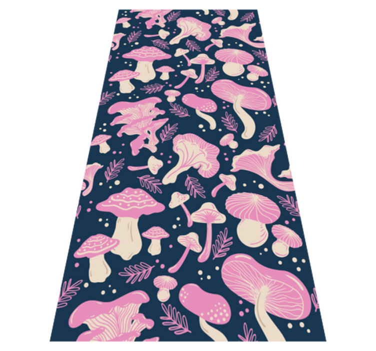 Tapis vinyle cuisine motif champignons roses - TenStickers