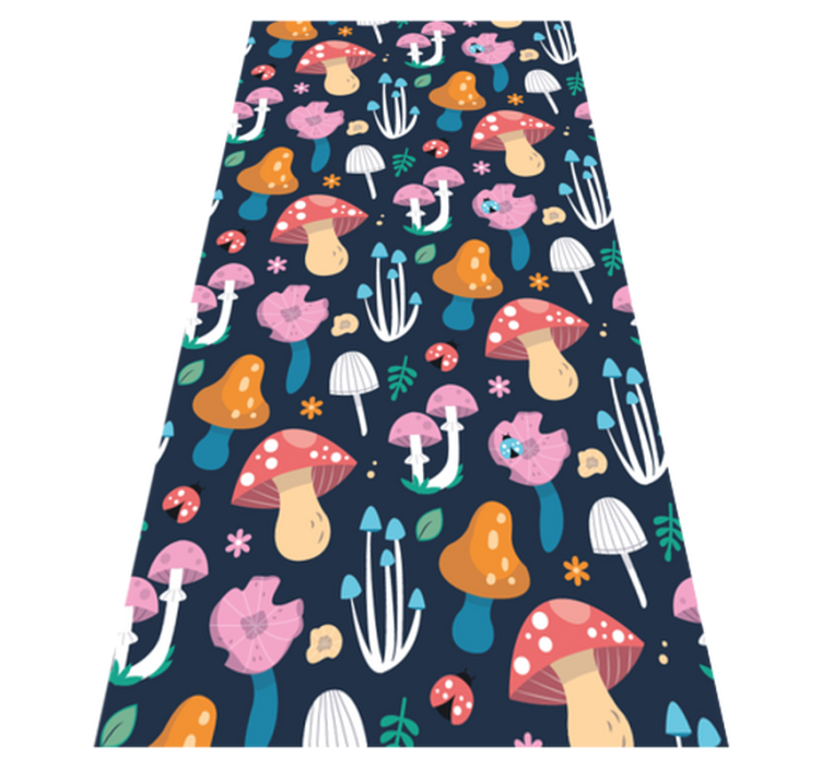 Tapis vinyle cuisine motif champignons et coccinelles - TenStickers