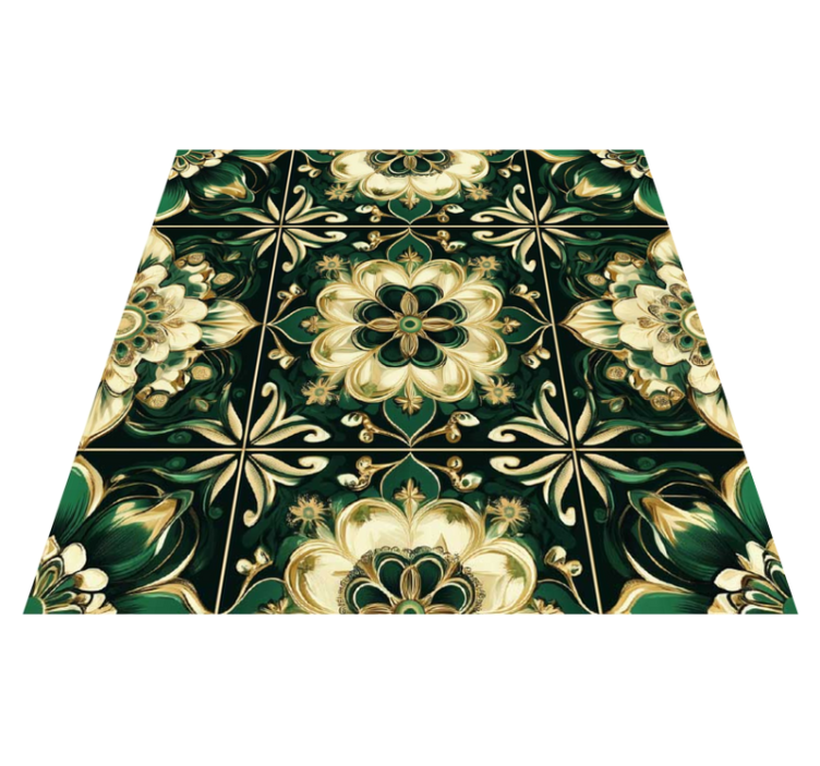 Tapis vinyle cuisine carreaux mosaïque botaniques - TenStickers