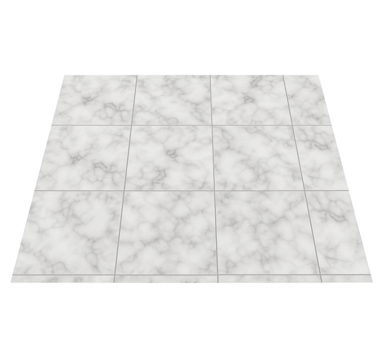 Tapis vinyle cuisine carreau marbre blanc carré - TenStickers