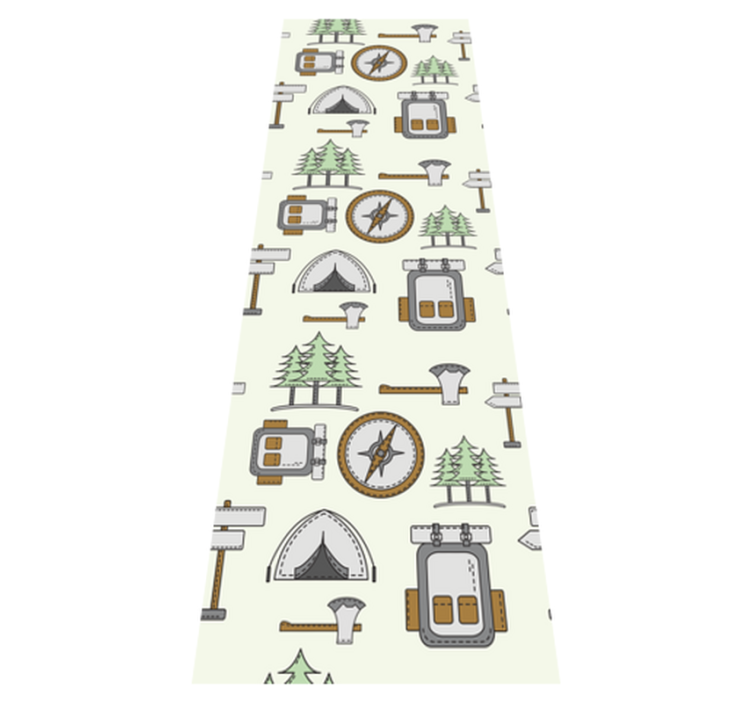 Tapis vinyle chambre sac de camping bol boussole hachette - TenStickers