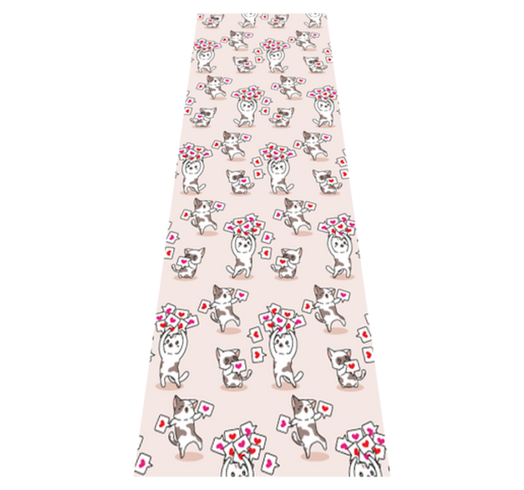 Tapis vinyle chambre motifs chats avec cœurs - TenStickers