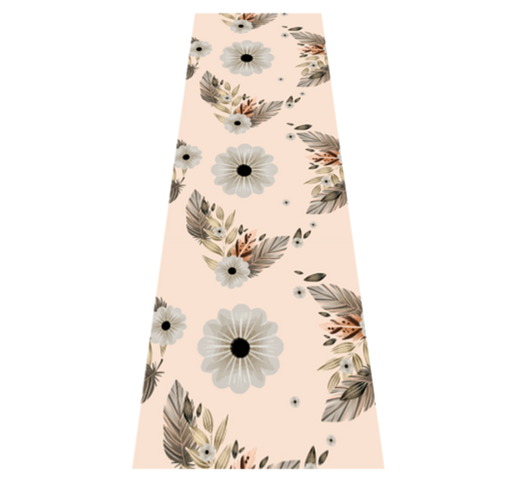 Tapis vinyle chambre motif fleurs pastel rose et noir - TenStickers