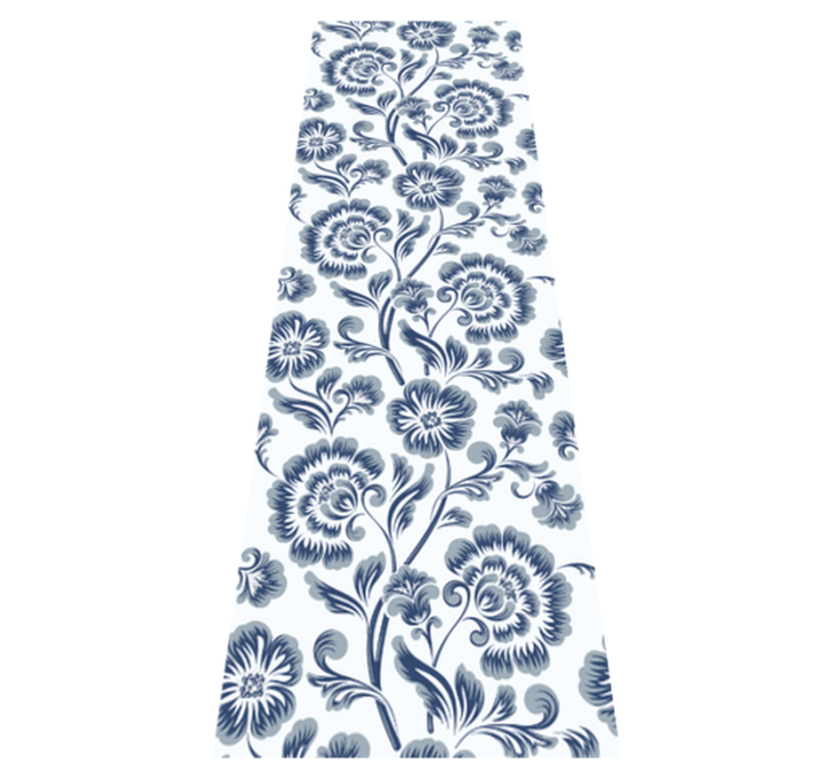 Tapis vinyle chambre fleurs bleues style grandmillénaire - TenStickers