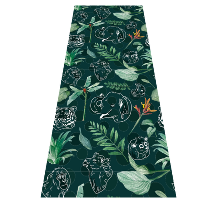Tapis vinyle chambre motif animaux et arbres colorés - TenStickers
