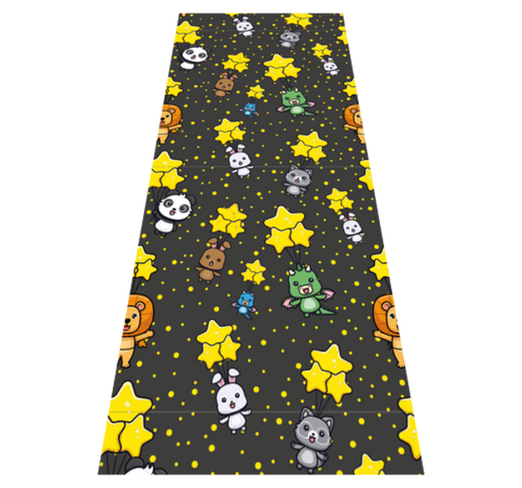 Tapis vinyle chambre animaux mignons en ballons - TenStickers