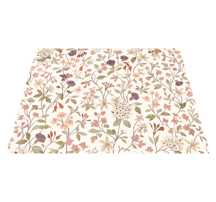 Tapis vinyle chambre design fleurs roses - TenStickers