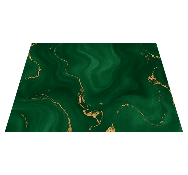Tapis vinyle chambre vert émeraude marbre doré - TenStickers