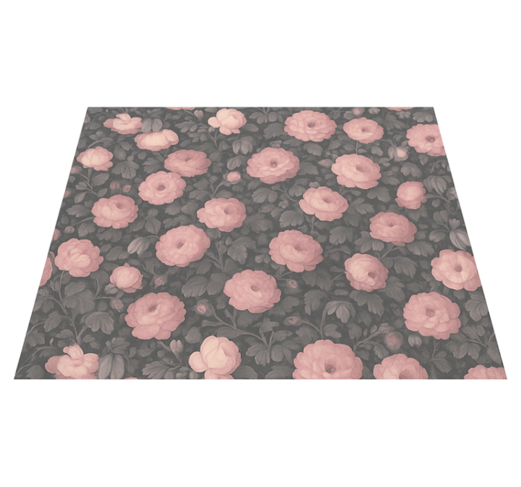 Tapis vinyle chambre design floral rose ancien - TenStickers