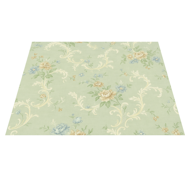 Tapis vinyle chambre design fleurs vintage et ornements - TenStickers