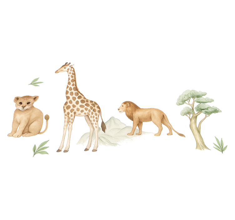 Tapis vinyle chambre savane apaisante - TenStickers