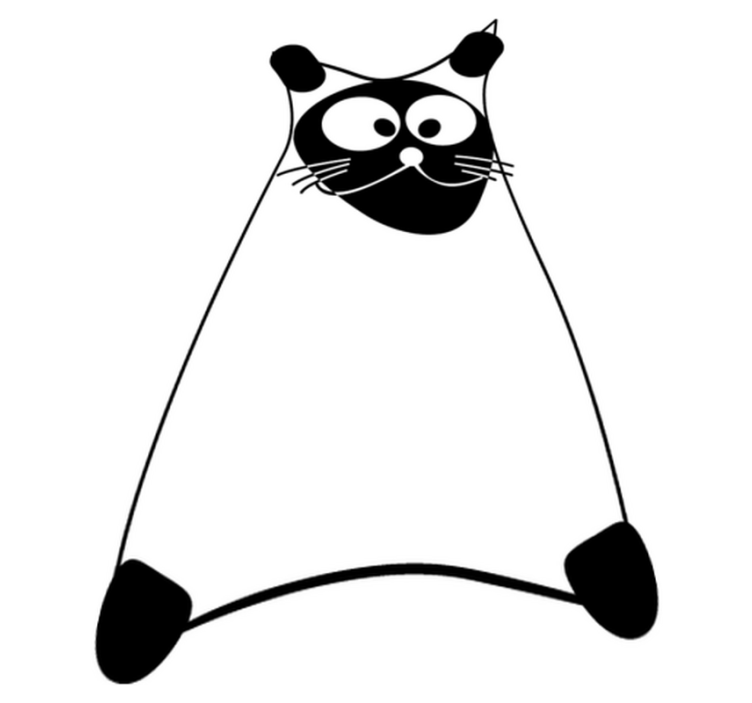Tapis vinyle chambre chat en traits blancs - TenStickers