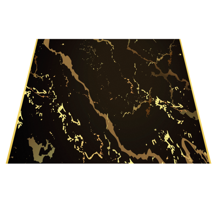 Tapis vinyle bureau texture marbre noir or - TenStickers