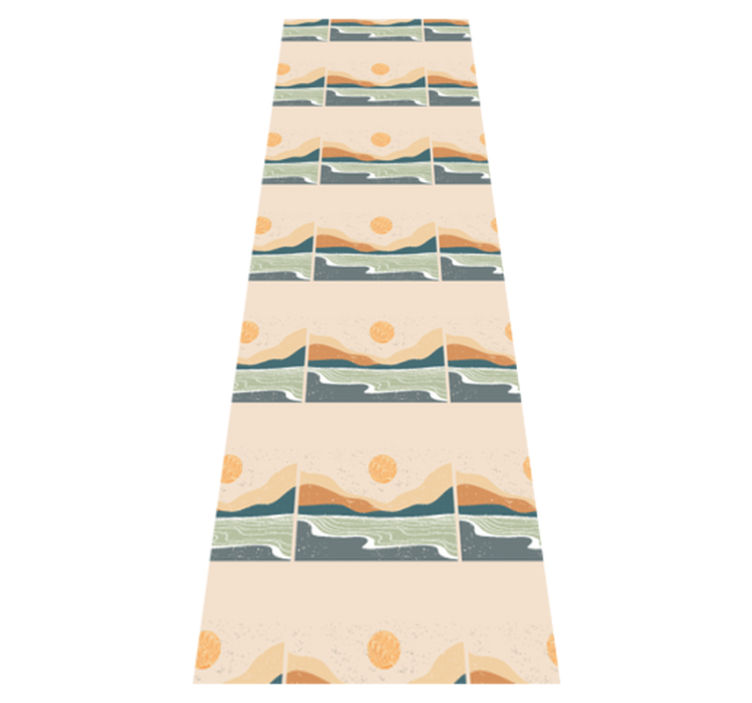 Tapis vinyle bureau montagnes au coucher de soleil - TenStickers