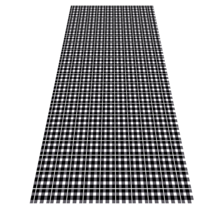 Tapis vinyle bureau motif vichy noir et blanc - TenStickers