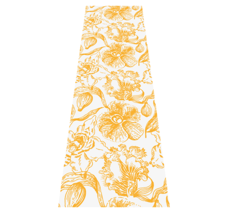 Tapis vinyle bureau motif fleurs d'orchidées jaunes - TenStickers