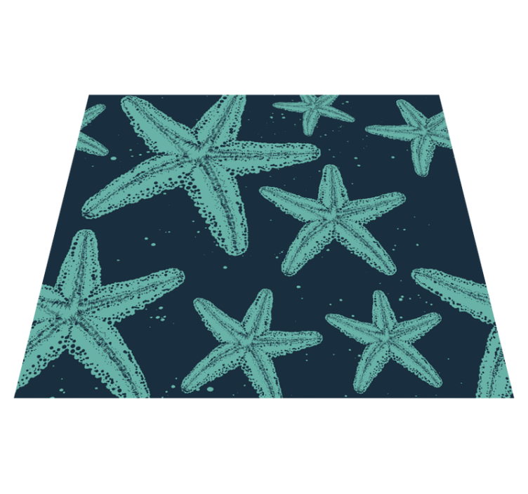 Tapis vinyle chambre étoiles de mer bleues - TenStickers