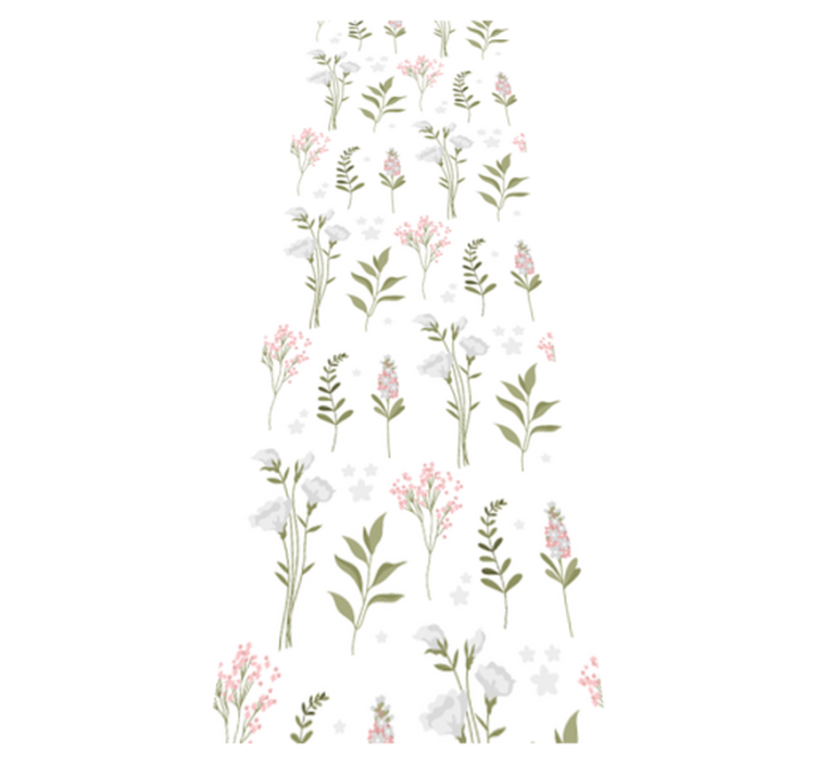 Tapis vinyle chambre motif de fleurs sauvages minimaliste - TenStickers