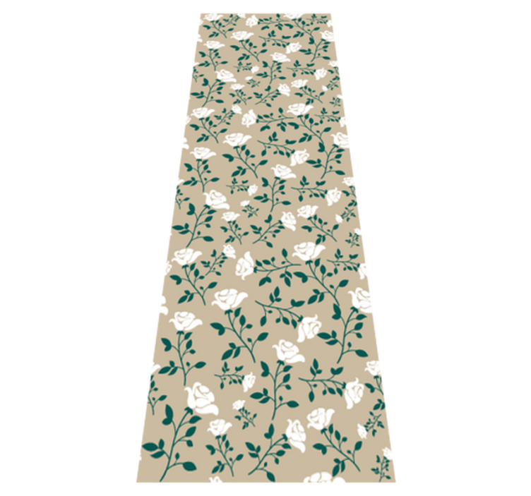 Tapis vinyle chambre motif rose vintage blanc - TenStickers