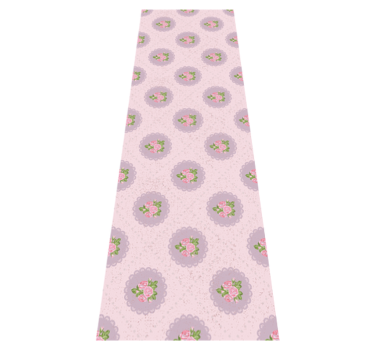 Tapis vinyle chambre motif carreaux roses shabby chic - TenStickers