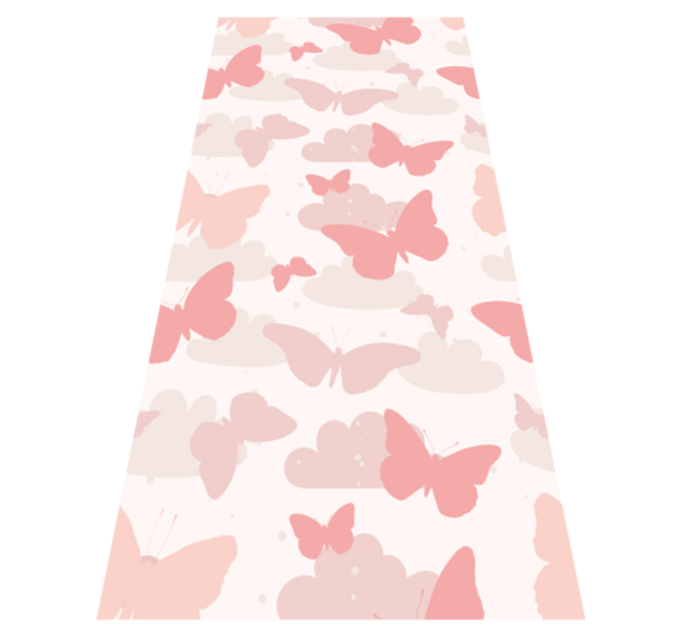 Tapis vinyle chambre motif papillons pastel - TenStickers