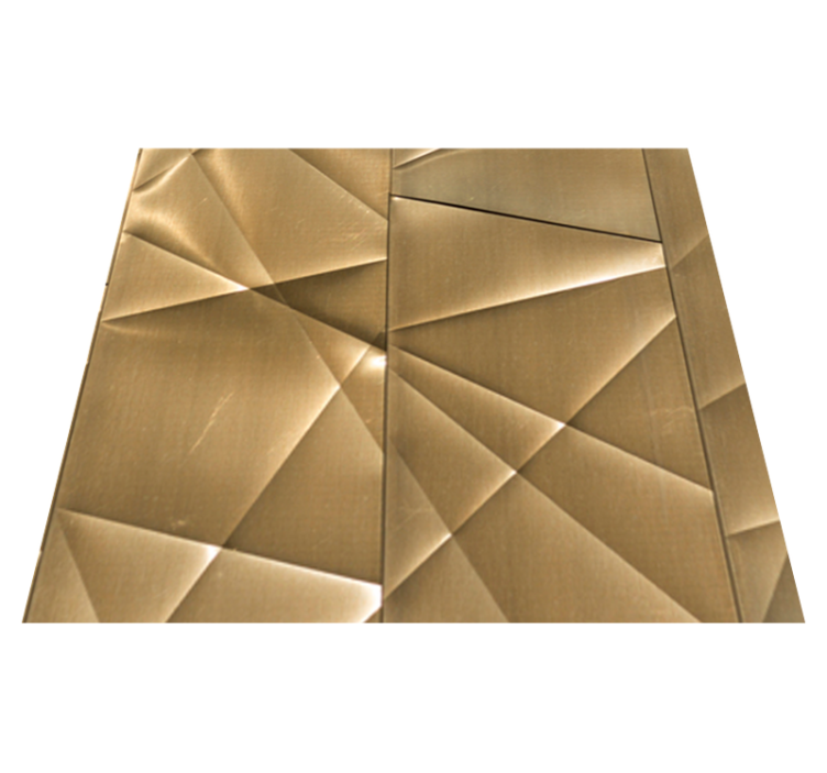 Tapis vinyle chambre texture polygonale dorée 3d - TenStickers