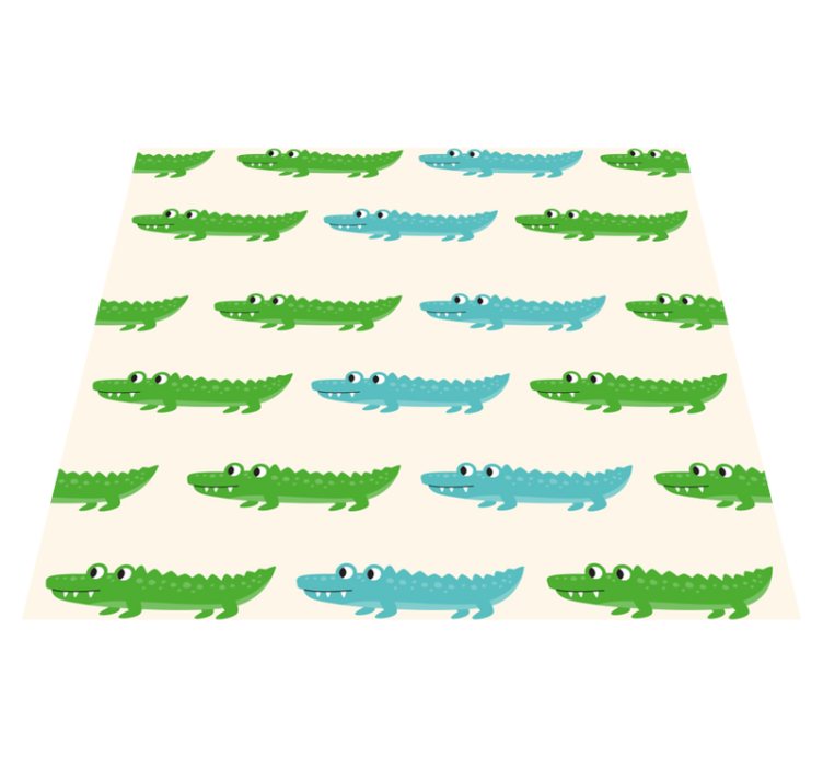 Tapis vinyle chambre crocodile vert et bleu - TenStickers