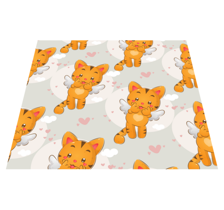 Tapis vinyle chambre mignons chatons volants - TenStickers