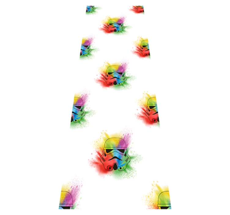 Tapis vinyle chambre motif têtes de trooper blanc - TenStickers