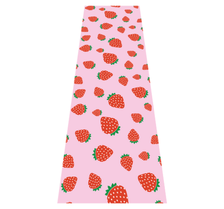 Tapis vinyle chambre motif fraises sur fond rose - TenStickers