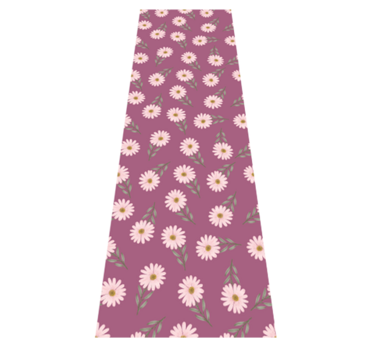 Tapis vinyle chambre motif petites marguerites roses - TenStickers