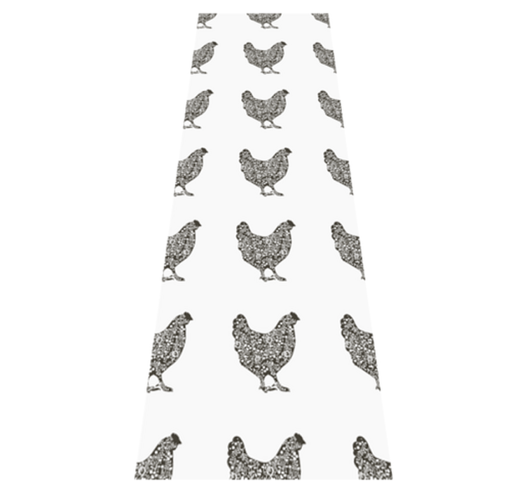 Tapis vinyle chambre motif poules noires - TenStickers