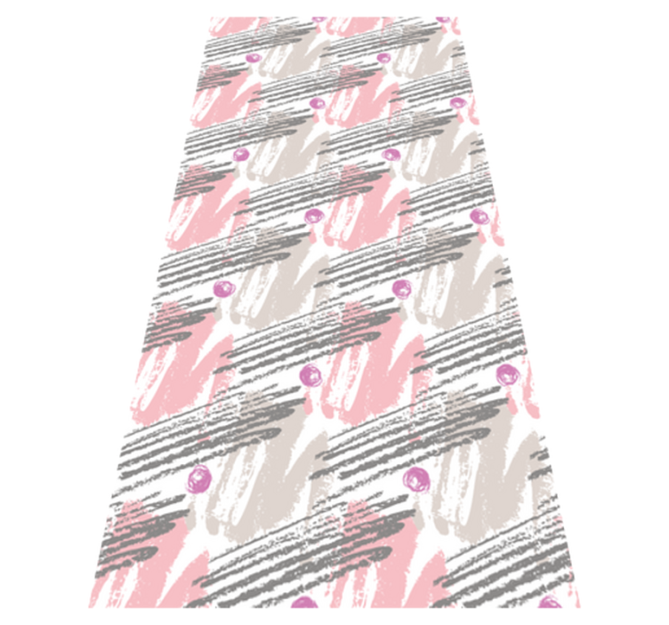 Tapis vinyle chambre coups de pinceau rose et gris - TenStickers
