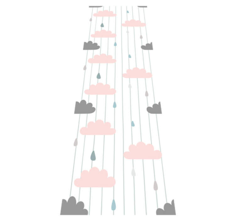 Tapis vinyle chambre nuages roses et gris - TenStickers