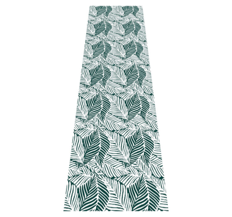 Tapis vinyle chambre feuilles d'arbre vertes et blanches - TenStickers
