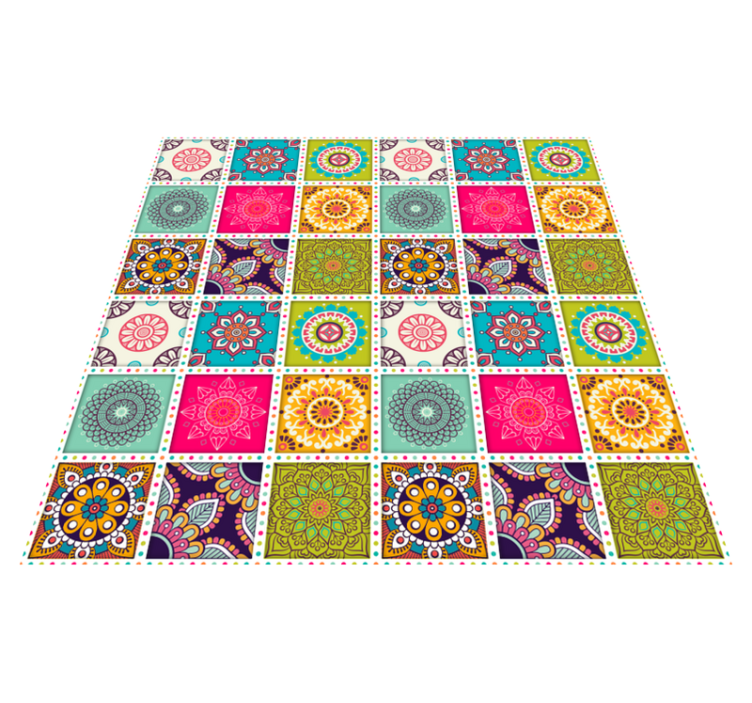 Tapis de chambre en vinyle carreaux marocains colorés - TenStickers