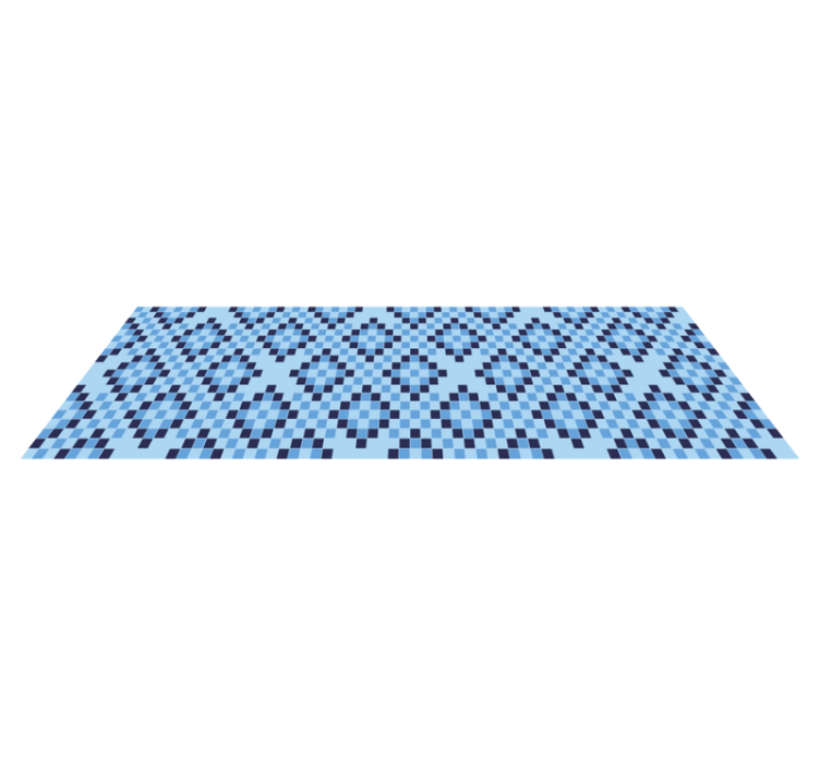 Tapis vinyle géométrique motif géométrique de pixels bleus - TenStickers