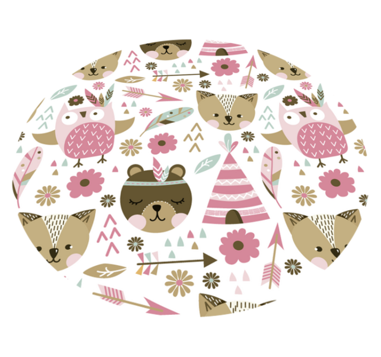 Tapis vinyle rond les motifs d'animaux pour enfants - TenStickers