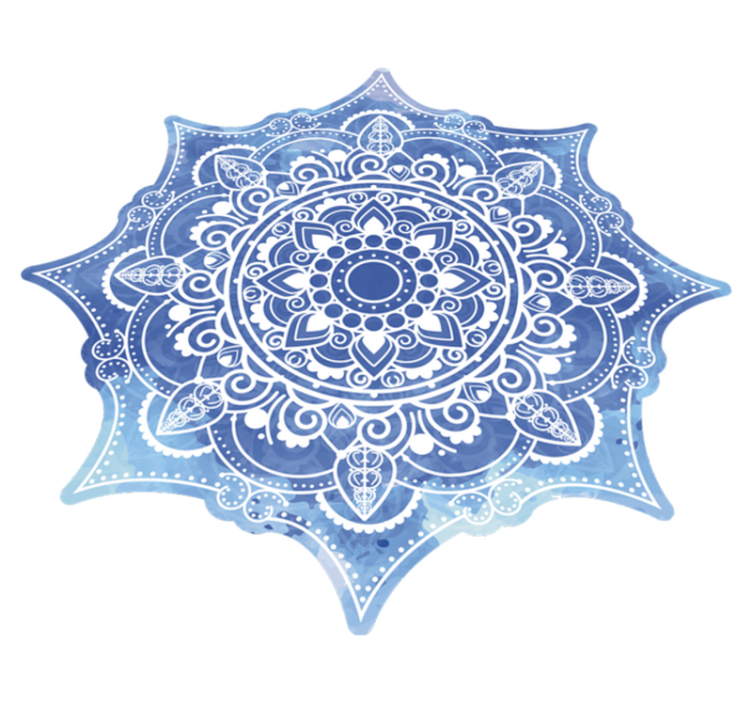 Tapis vinyle mandala conception de mandala bleu - TenStickers
