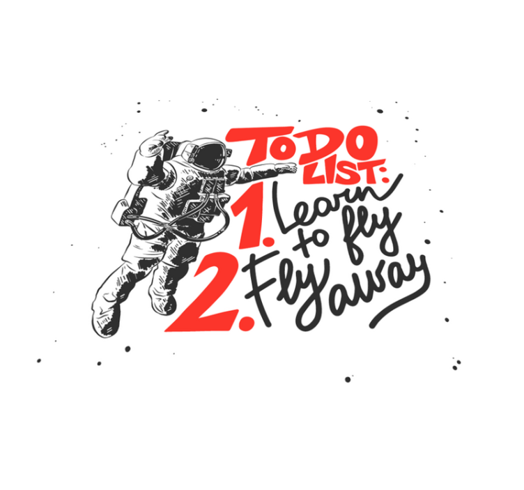 Tapis vinyle citation liste de tâches astronaute - TenStickers