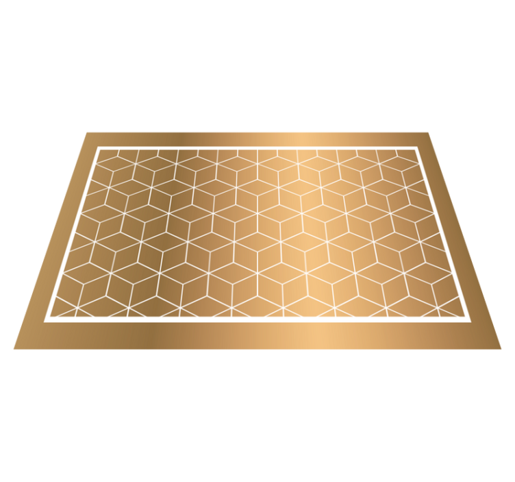 Tapis vinyle géométrique illusion cuboïde géométrique - TenStickers