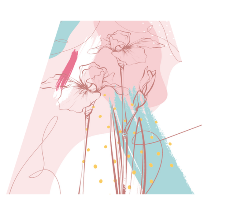 Tapis vinyle plantes motifs floraux abstraits - TenStickers