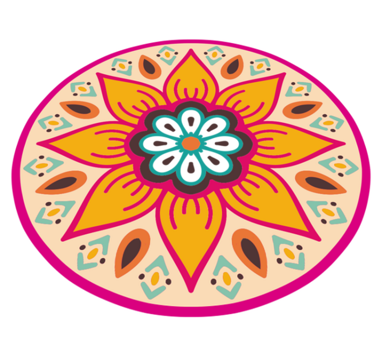 Tapis vinyle mandala motif de mandala circulaire - TenStickers