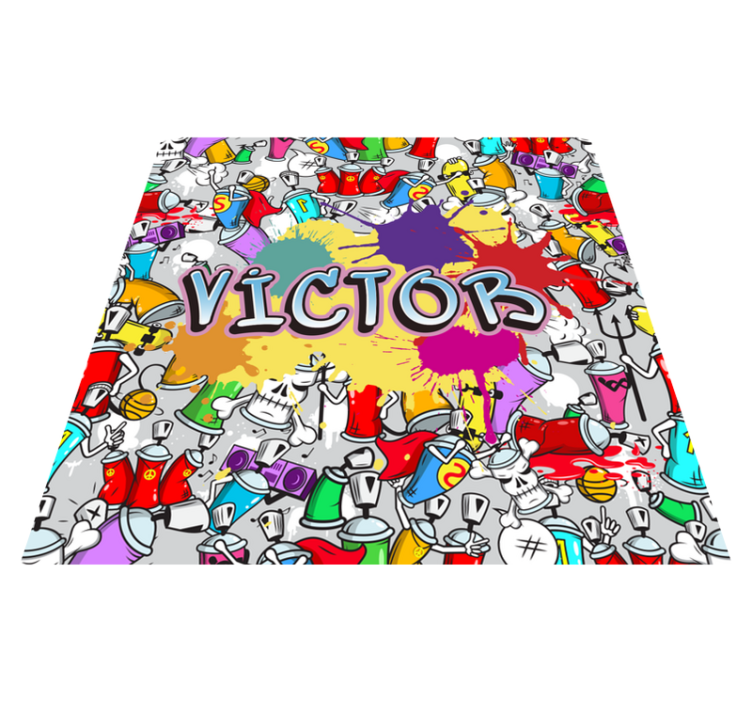 Tapis vinyle graffiti multicolore avec nom - TenStickers