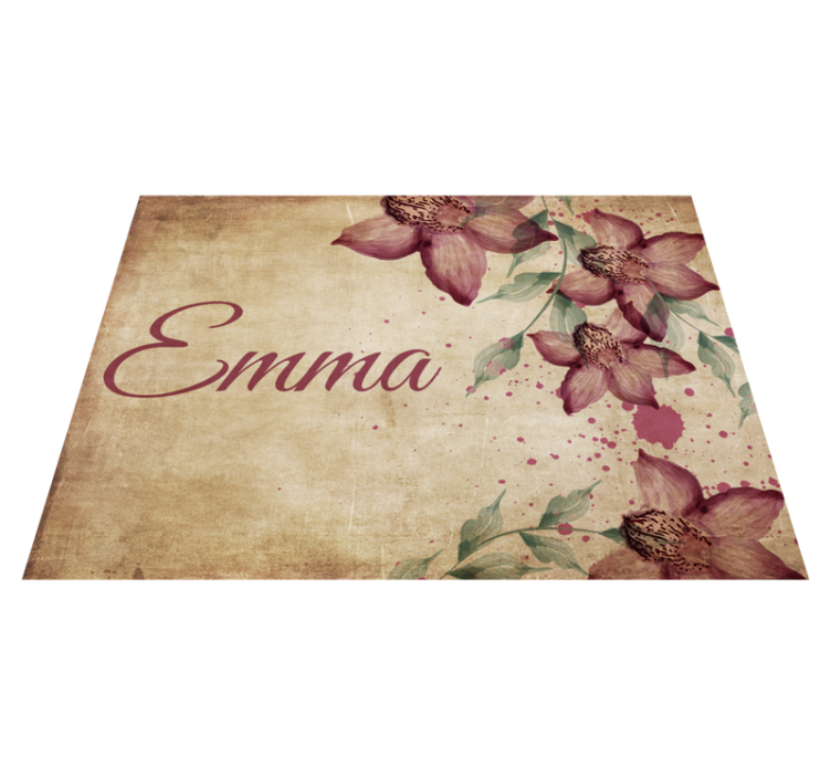 Tapis vinyle personnalisé fleurs personnalisées - TenStickers