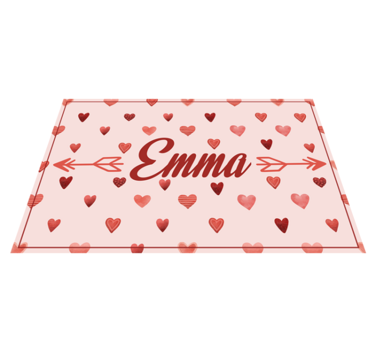 Tapis vinyles personnalisable thème coeur personnalisé - TenStickers