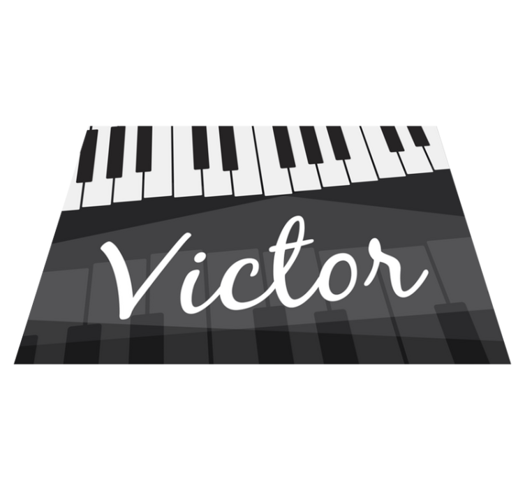 Tapis vinyle merveilleux touches de piano avec nom - TenStickers