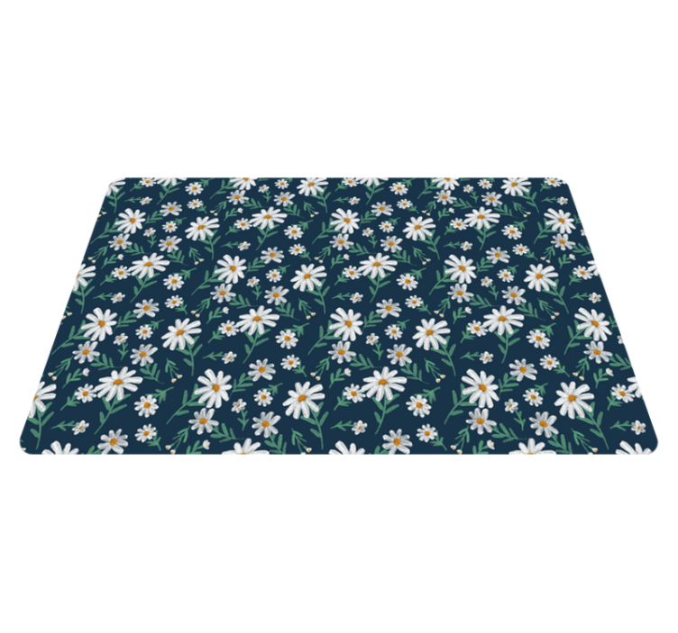 Tapis de salon vinyle fleur de marguerite des années 70 - TenStickers