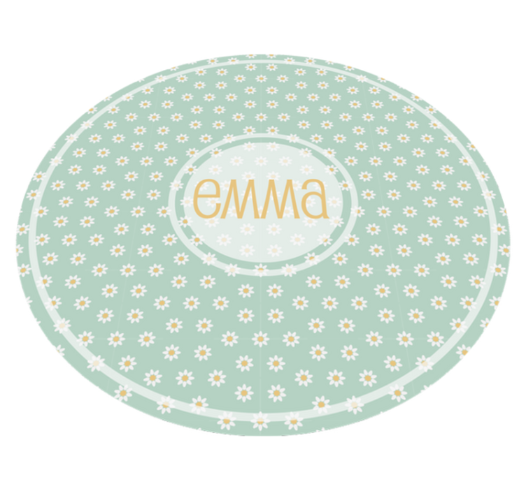 Tapis vinyle personnalisé cercle de marguerites sur mesure - TenStickers